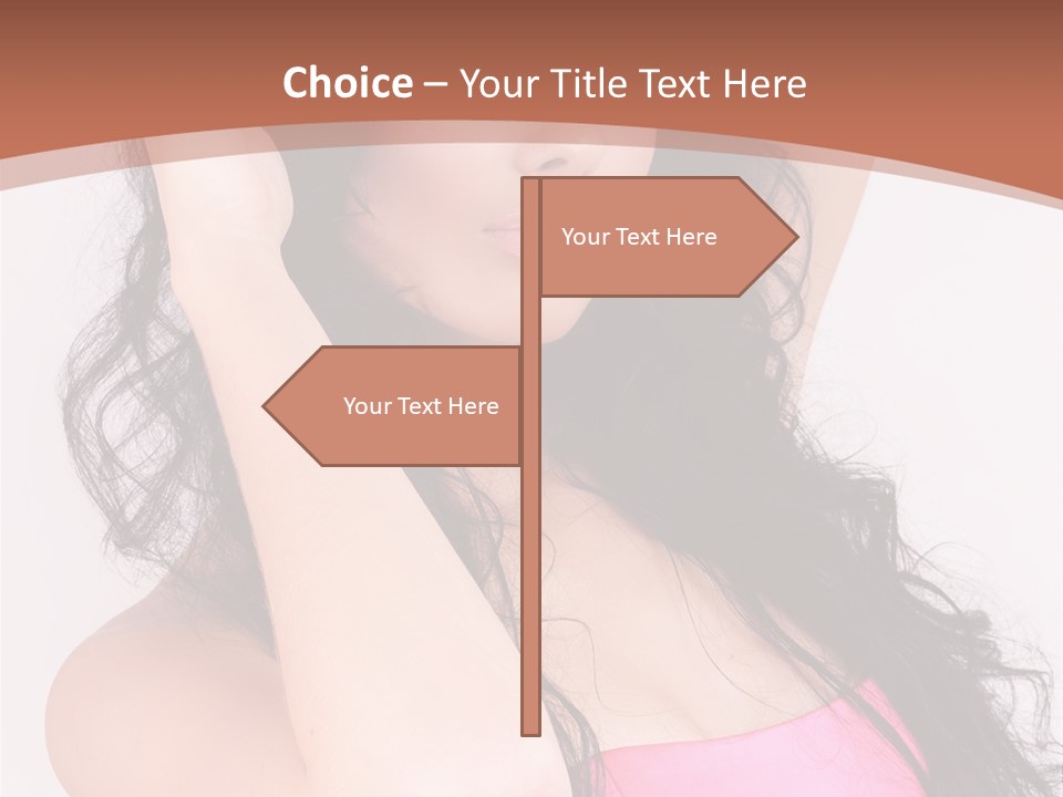 A Woman In A Pink Dress Posing For A Picture PowerPoint Template