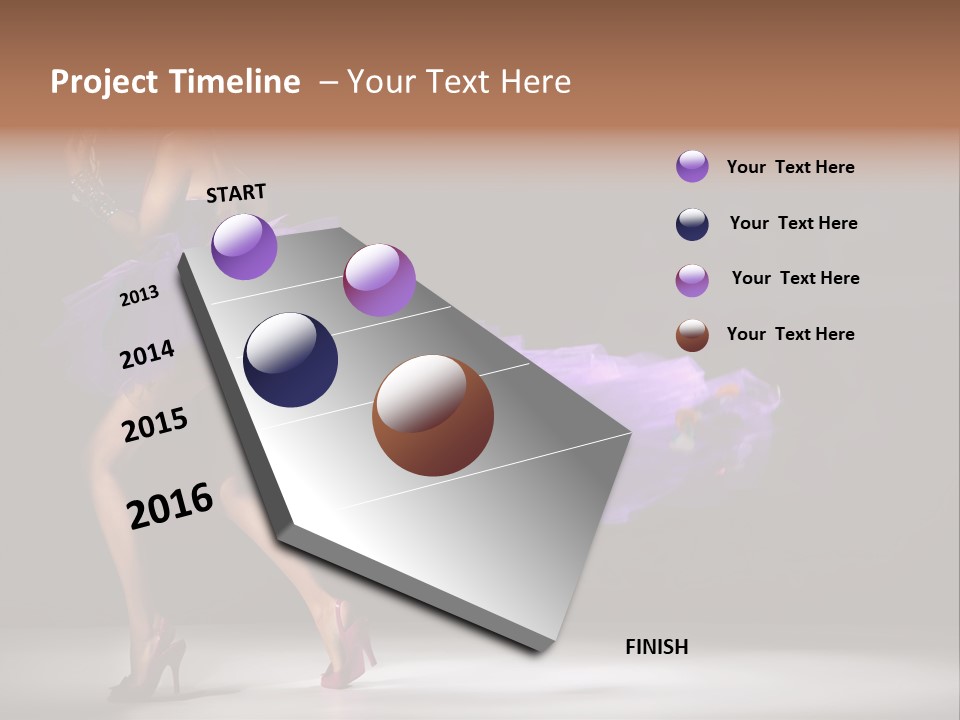 A Woman In A Purple Dress Is Dancing PowerPoint Template