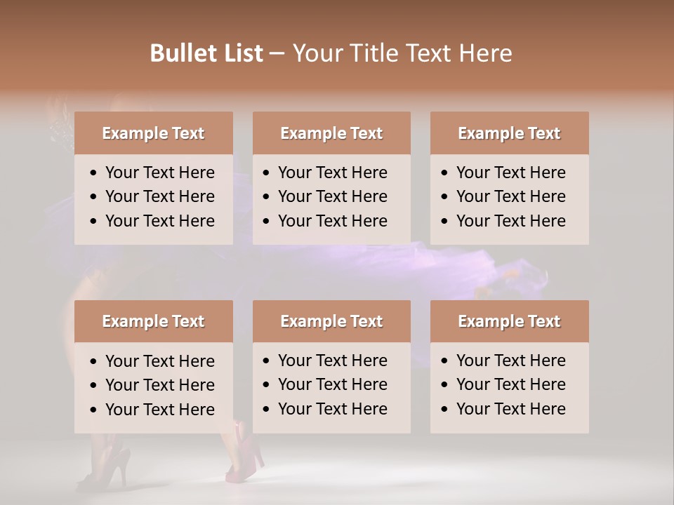 A Woman In A Purple Dress Is Dancing PowerPoint Template