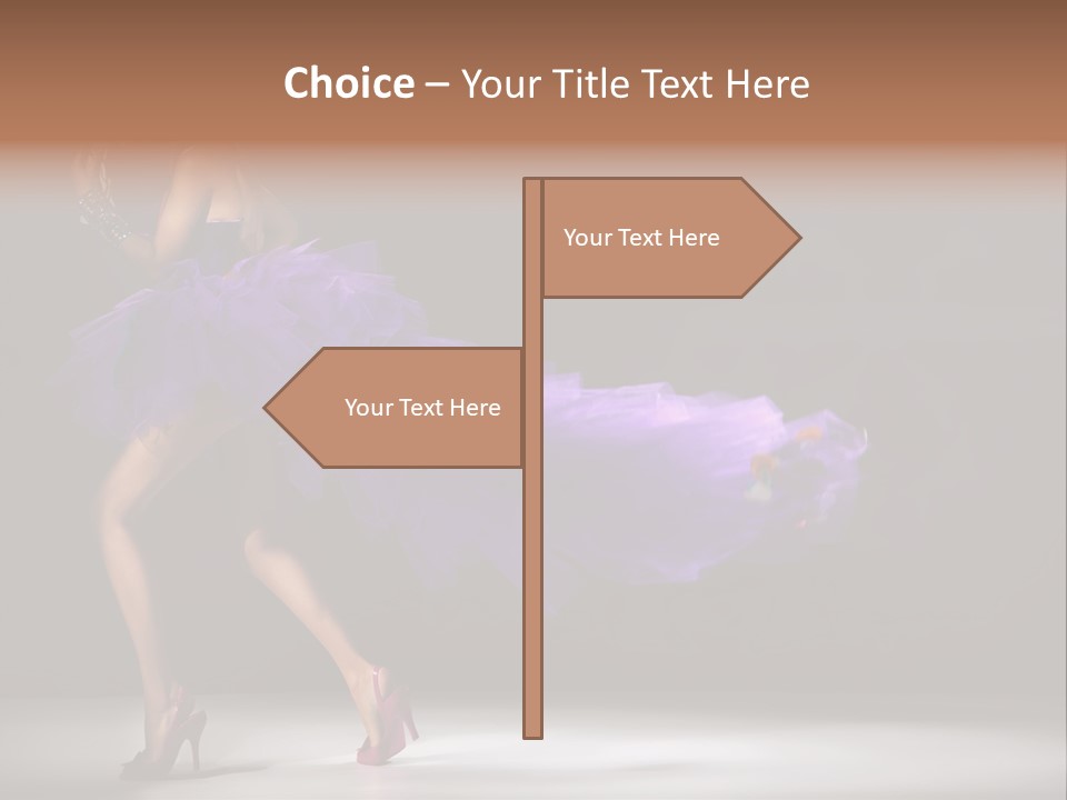 A Woman In A Purple Dress Is Dancing PowerPoint Template