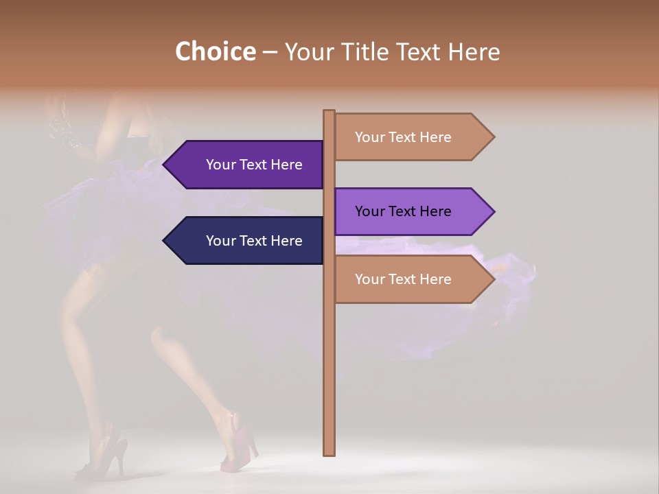 A Woman In A Purple Dress Is Dancing PowerPoint Template