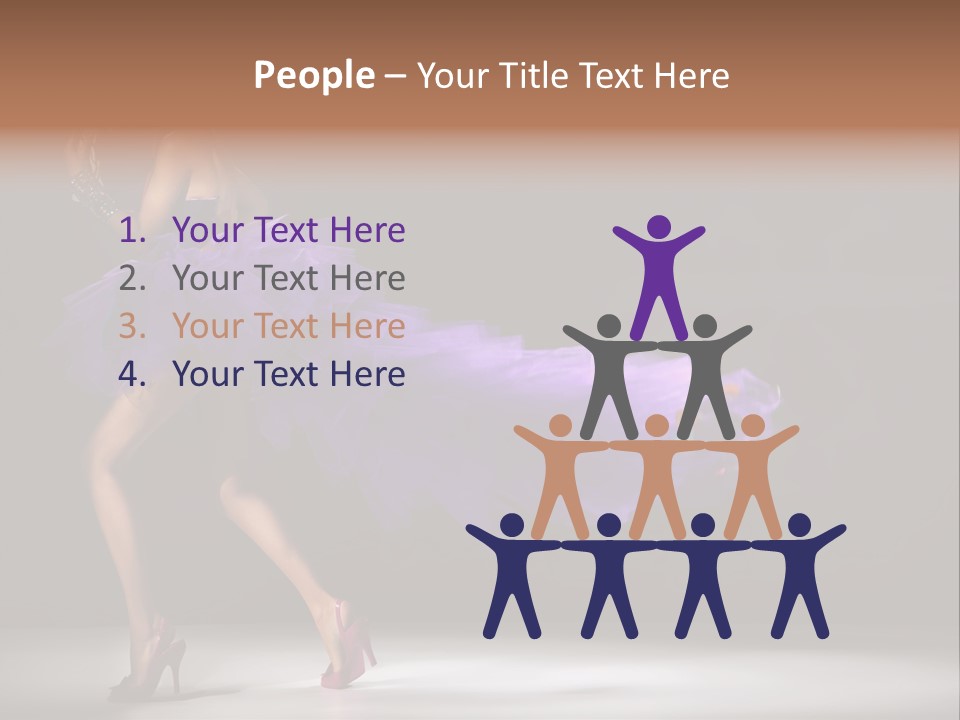 A Woman In A Purple Dress Is Dancing PowerPoint Template