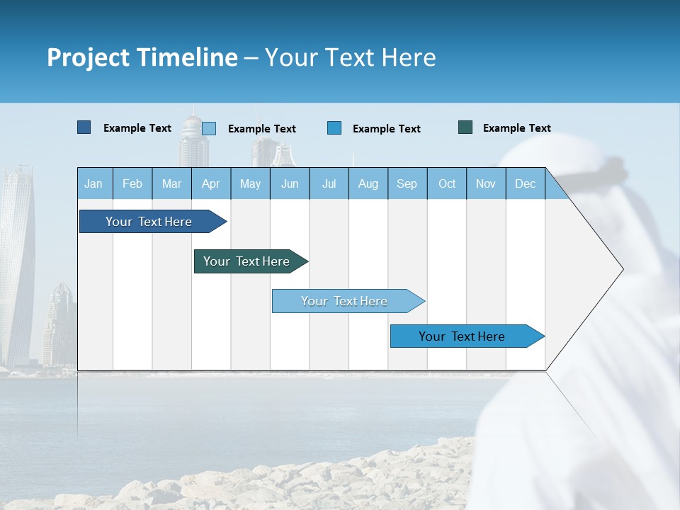 A Man Standing In Front Of A Body Of Water With A City In The Background PowerPoint Template