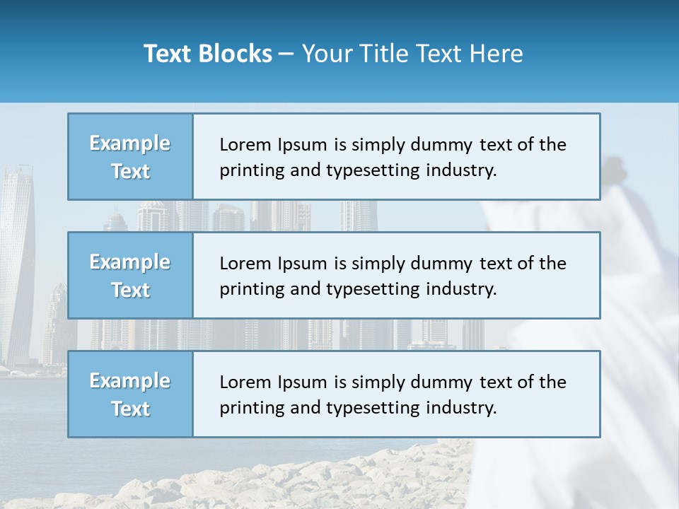 A Man Standing In Front Of A Body Of Water With A City In The Background PowerPoint Template