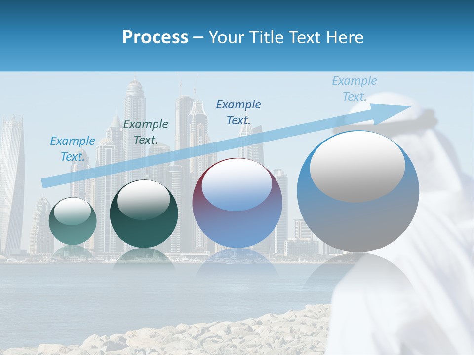 A Man Standing In Front Of A Body Of Water With A City In The Background PowerPoint Template