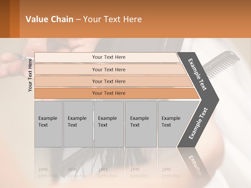 A Woman Is Cutting Her Hair With Scissors PowerPoint Template