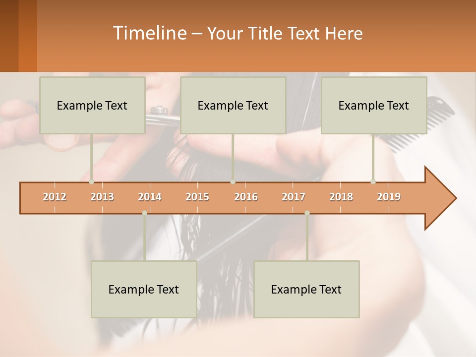 A Woman Is Cutting Her Hair With Scissors PowerPoint Template