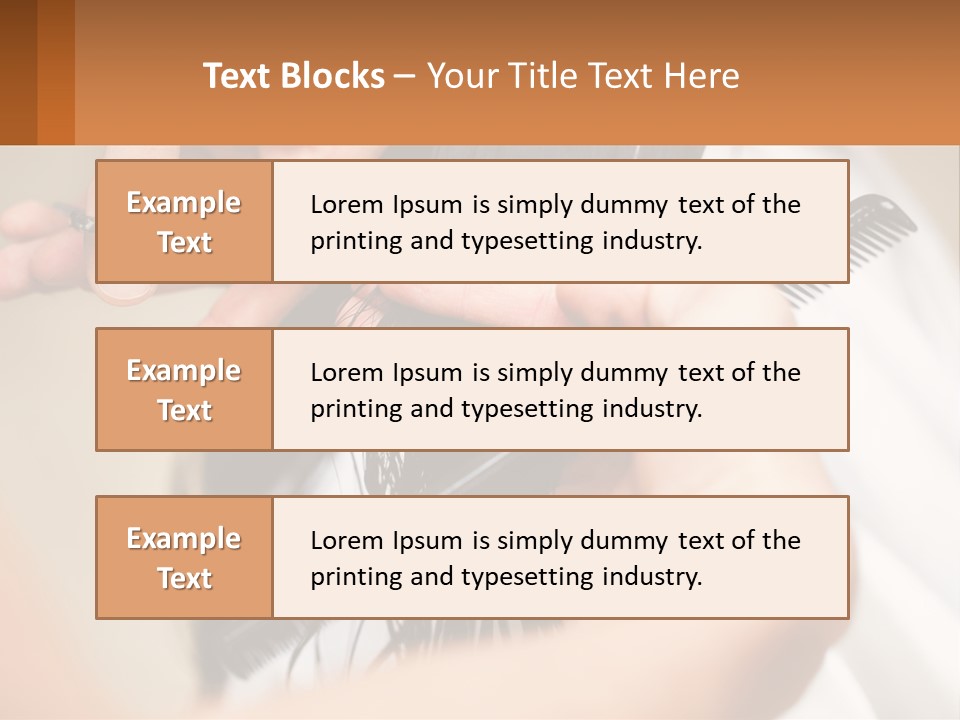 A Woman Is Cutting Her Hair With Scissors PowerPoint Template