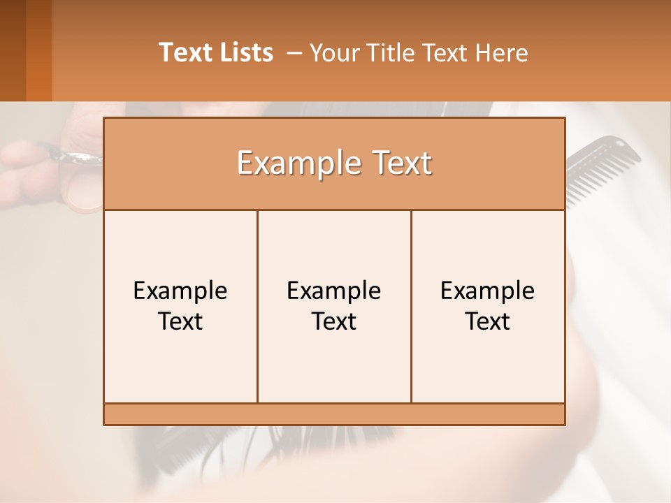 A Woman Is Cutting Her Hair With Scissors PowerPoint Template
