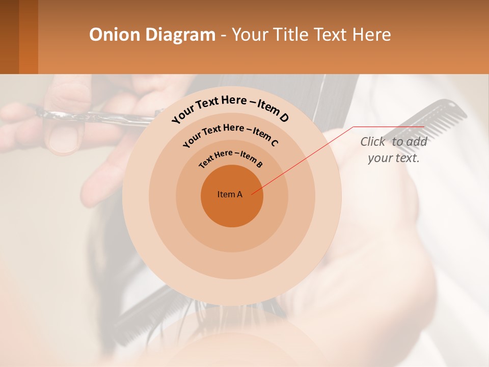 A Woman Is Cutting Her Hair With Scissors PowerPoint Template
