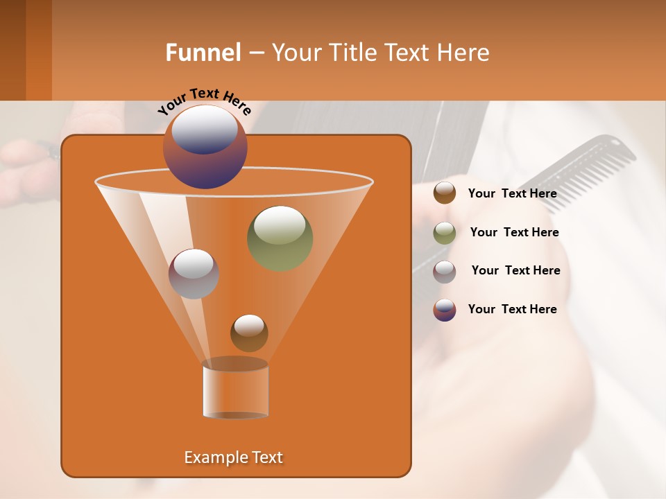 A Woman Is Cutting Her Hair With Scissors PowerPoint Template