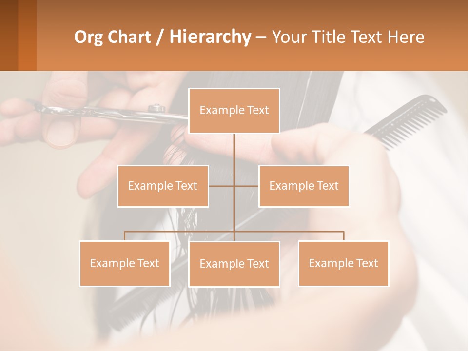 A Woman Is Cutting Her Hair With Scissors PowerPoint Template
