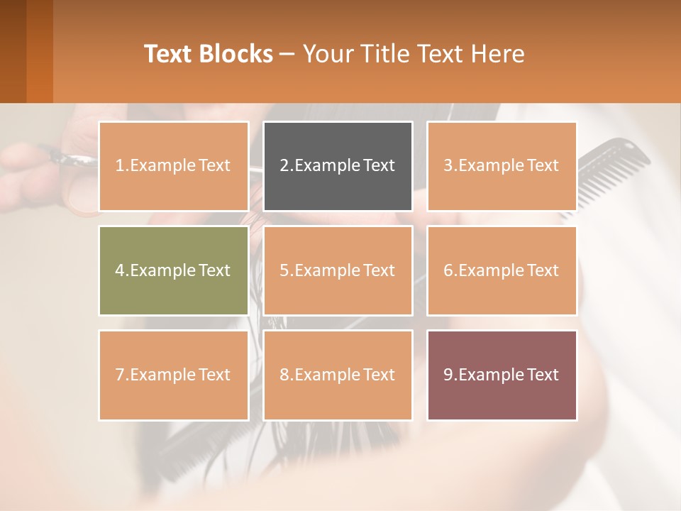 A Woman Is Cutting Her Hair With Scissors PowerPoint Template