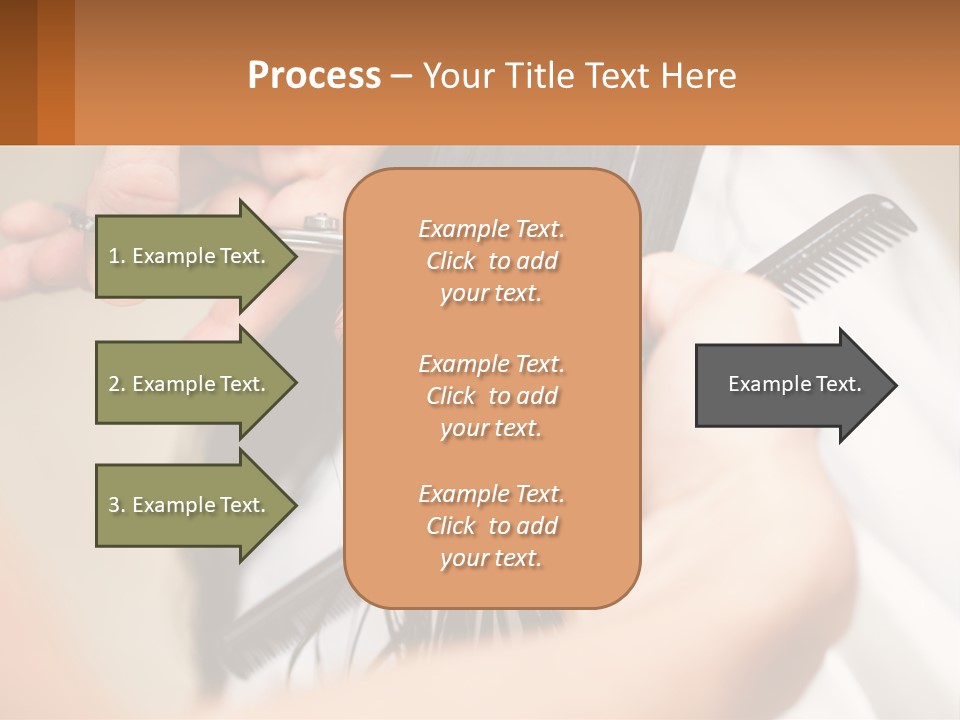 A Woman Is Cutting Her Hair With Scissors PowerPoint Template
