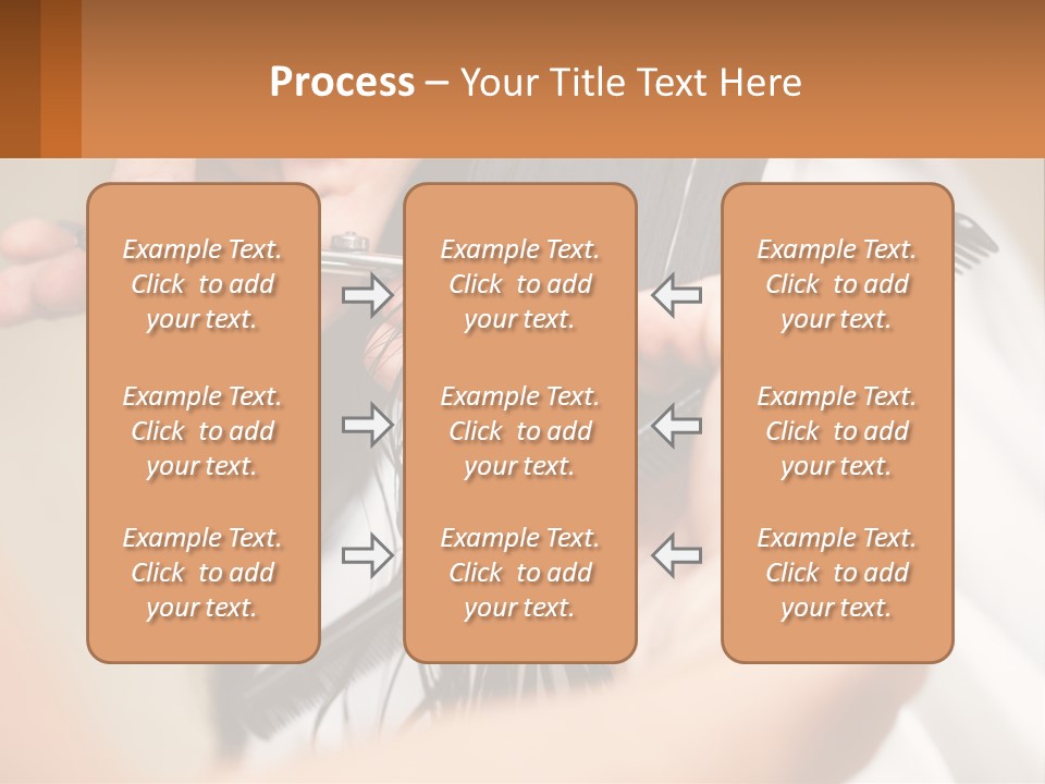 A Woman Is Cutting Her Hair With Scissors PowerPoint Template