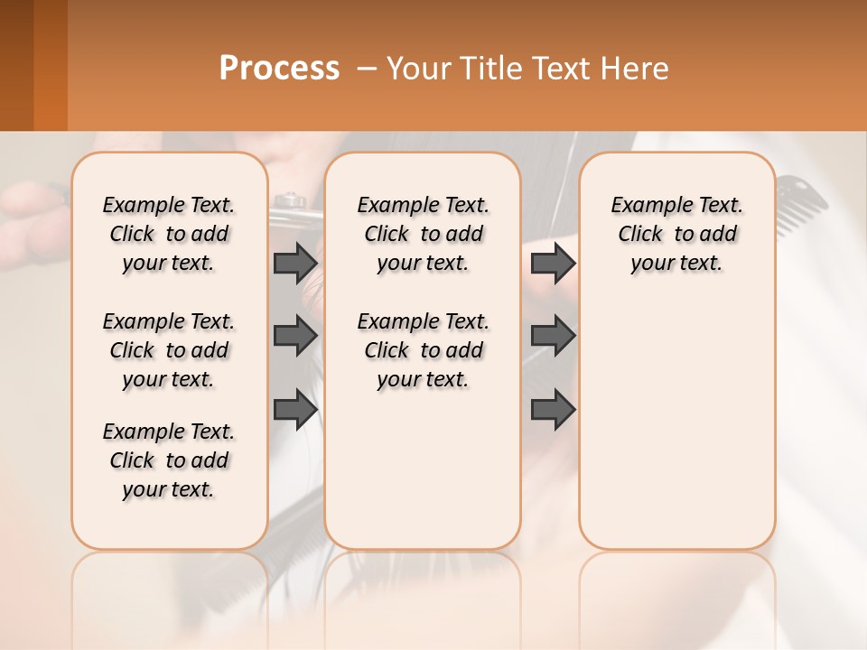A Woman Is Cutting Her Hair With Scissors PowerPoint Template