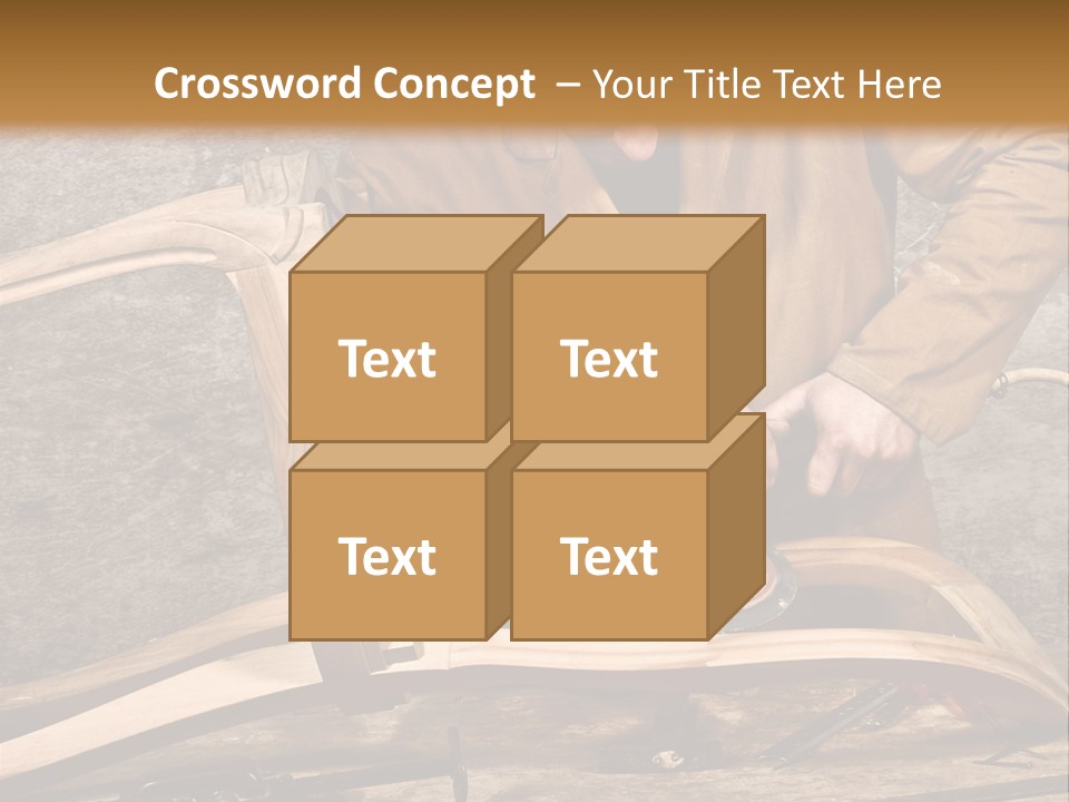 A Man Sanding A Wooden Chair With A Sander PowerPoint Template