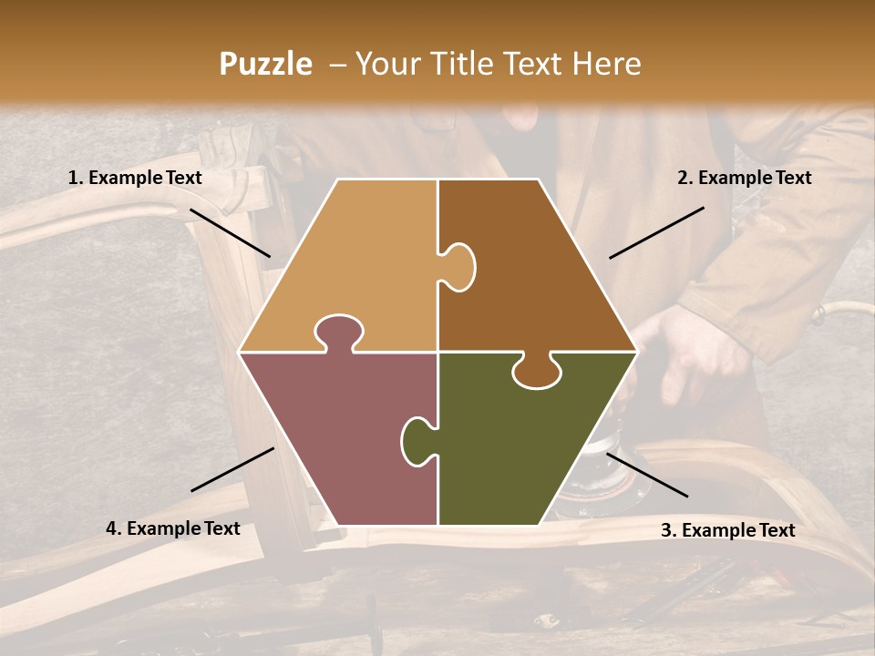A Man Sanding A Wooden Chair With A Sander PowerPoint Template