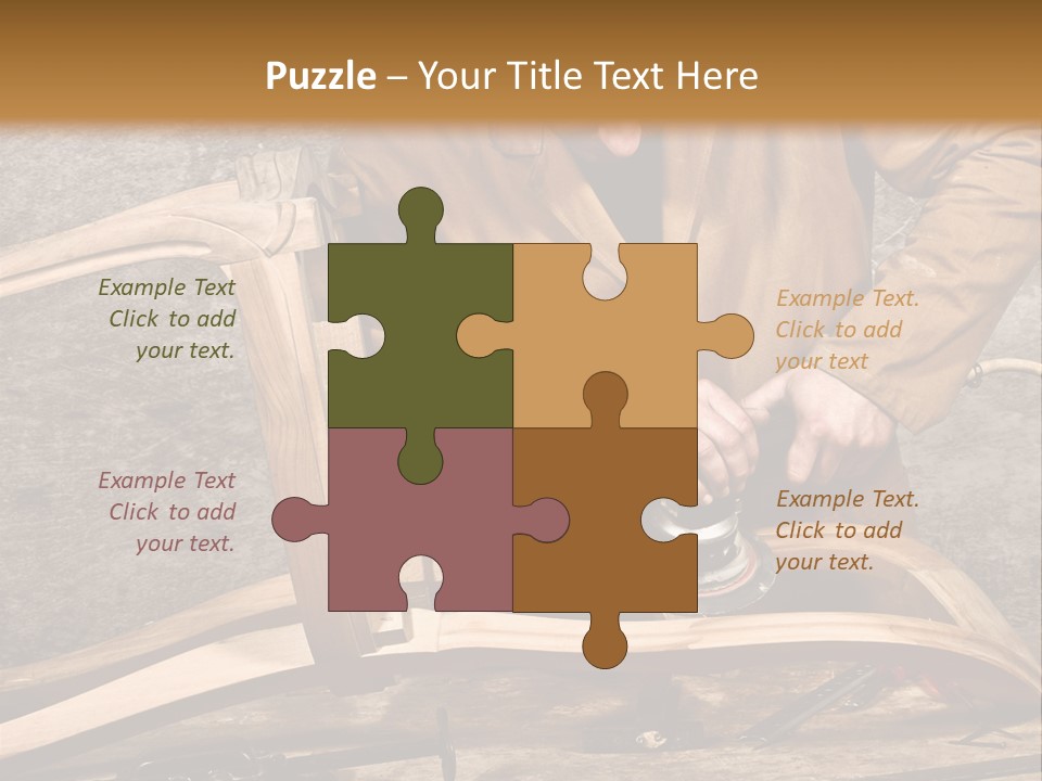 A Man Sanding A Wooden Chair With A Sander PowerPoint Template