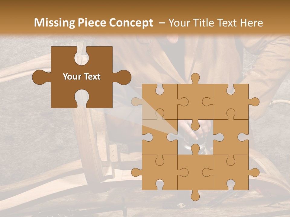 A Man Sanding A Wooden Chair With A Sander PowerPoint Template