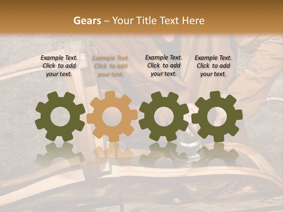 A Man Sanding A Wooden Chair With A Sander PowerPoint Template