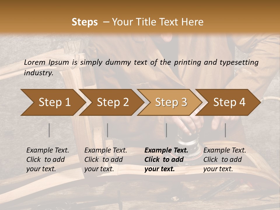 A Man Sanding A Wooden Chair With A Sander PowerPoint Template