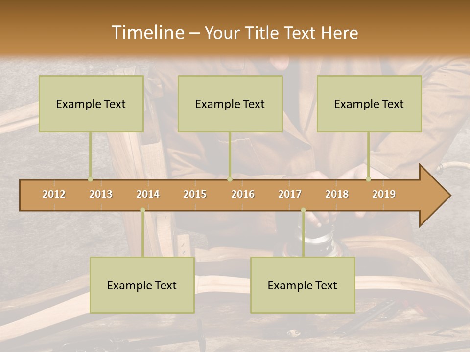 A Man Sanding A Wooden Chair With A Sander PowerPoint Template
