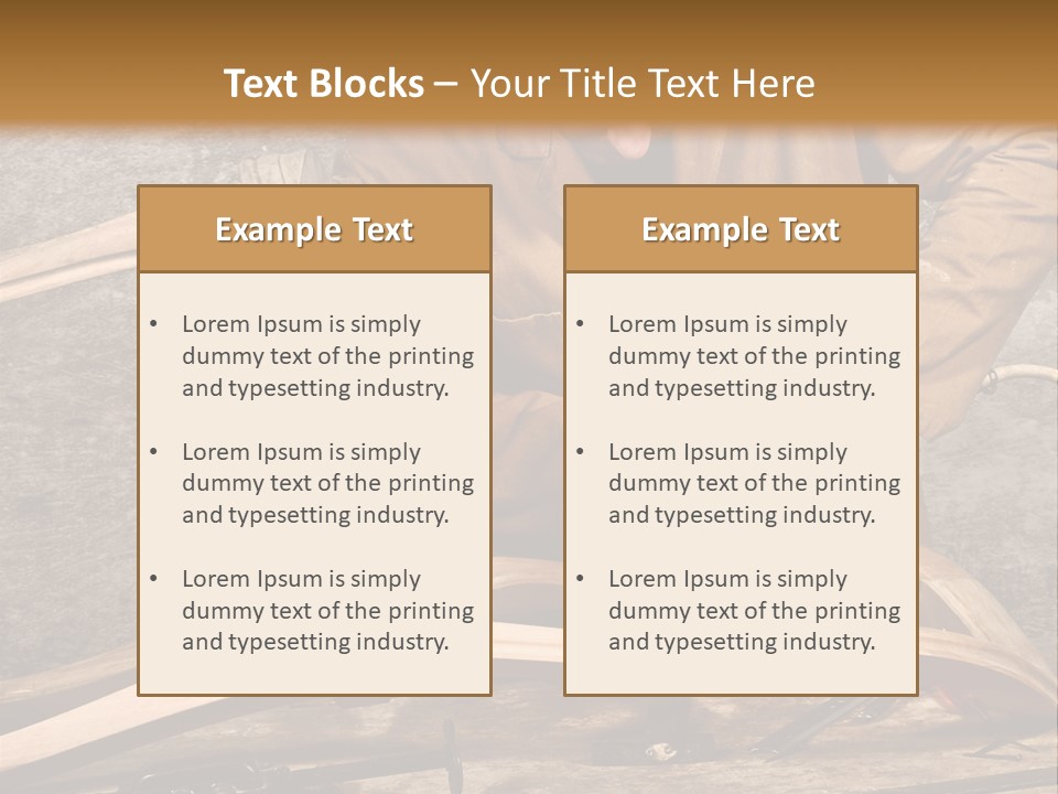 A Man Sanding A Wooden Chair With A Sander PowerPoint Template