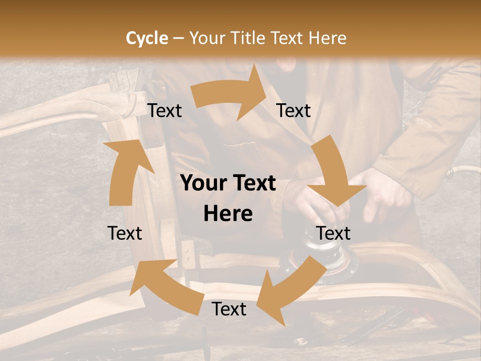 A Man Sanding A Wooden Chair With A Sander PowerPoint Template