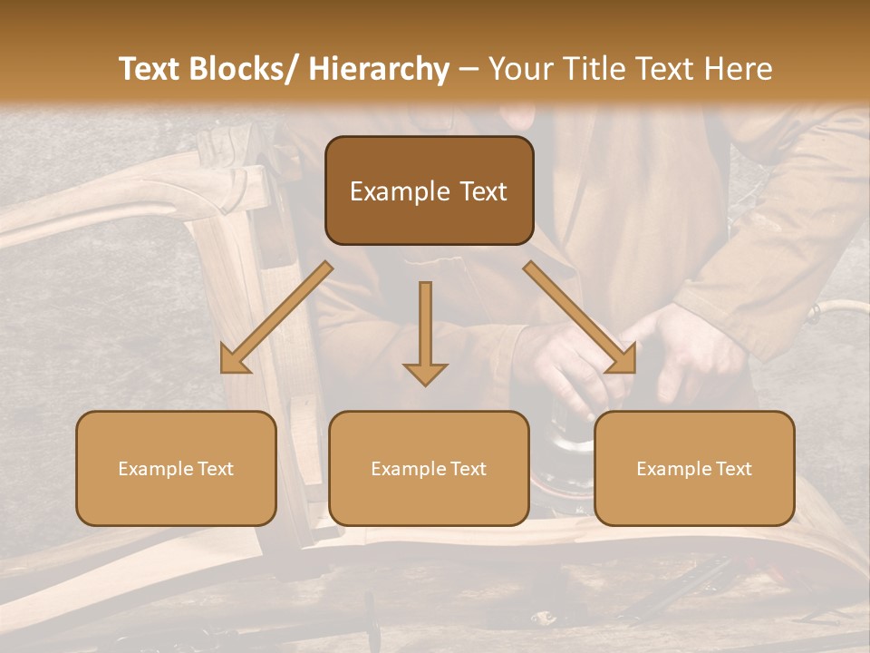 A Man Sanding A Wooden Chair With A Sander PowerPoint Template