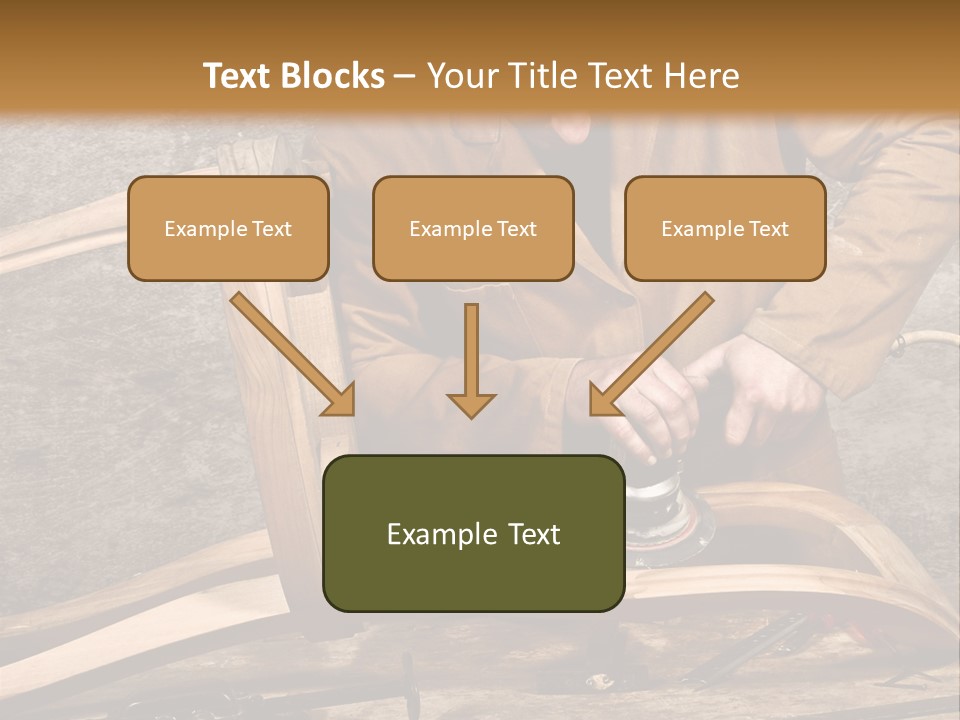 A Man Sanding A Wooden Chair With A Sander PowerPoint Template