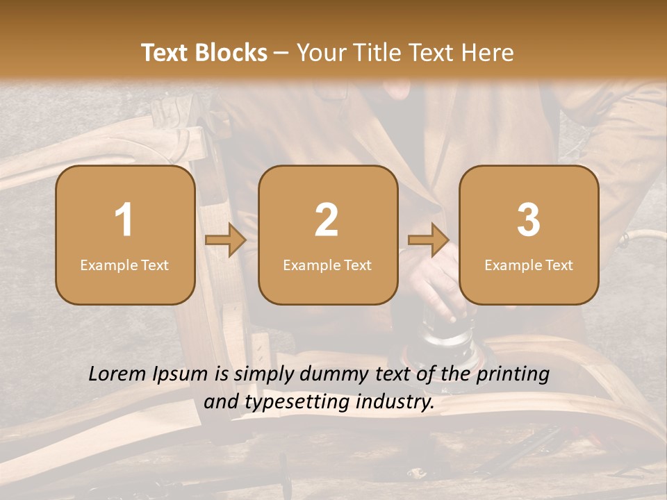 A Man Sanding A Wooden Chair With A Sander PowerPoint Template