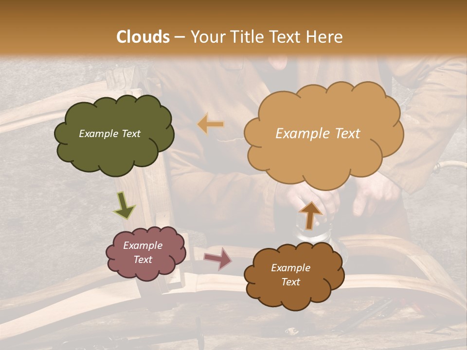 A Man Sanding A Wooden Chair With A Sander PowerPoint Template