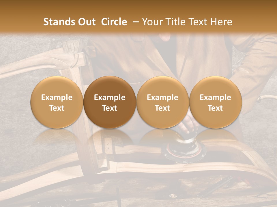 A Man Sanding A Wooden Chair With A Sander PowerPoint Template