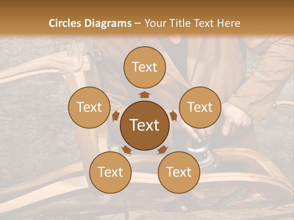 A Man Sanding A Wooden Chair With A Sander PowerPoint Template