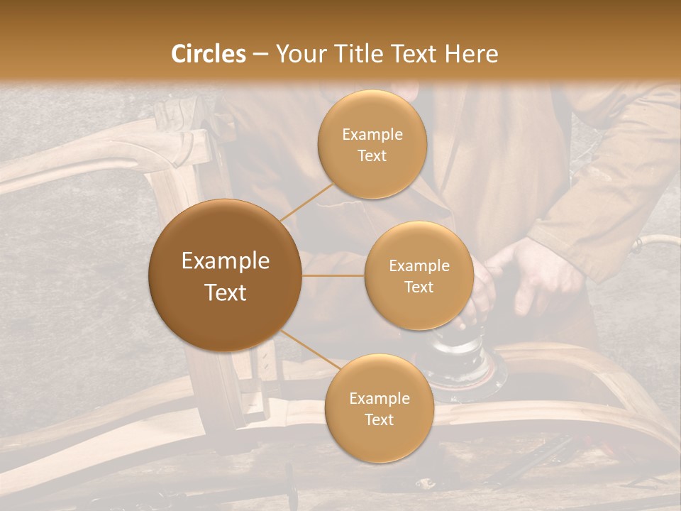 A Man Sanding A Wooden Chair With A Sander PowerPoint Template