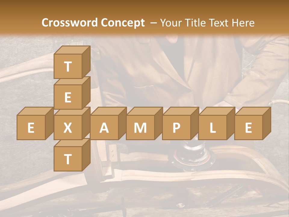 A Man Sanding A Wooden Chair With A Sander PowerPoint Template