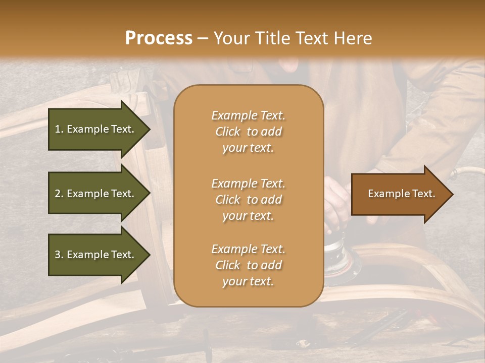 A Man Sanding A Wooden Chair With A Sander PowerPoint Template