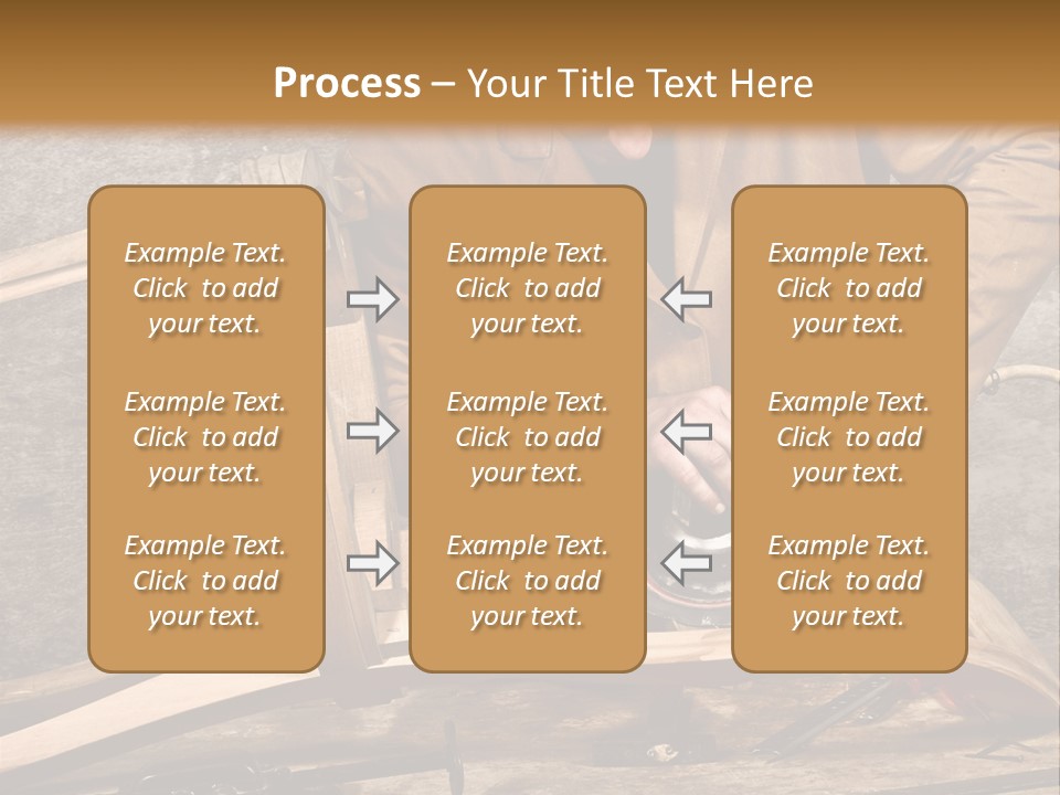 A Man Sanding A Wooden Chair With A Sander PowerPoint Template