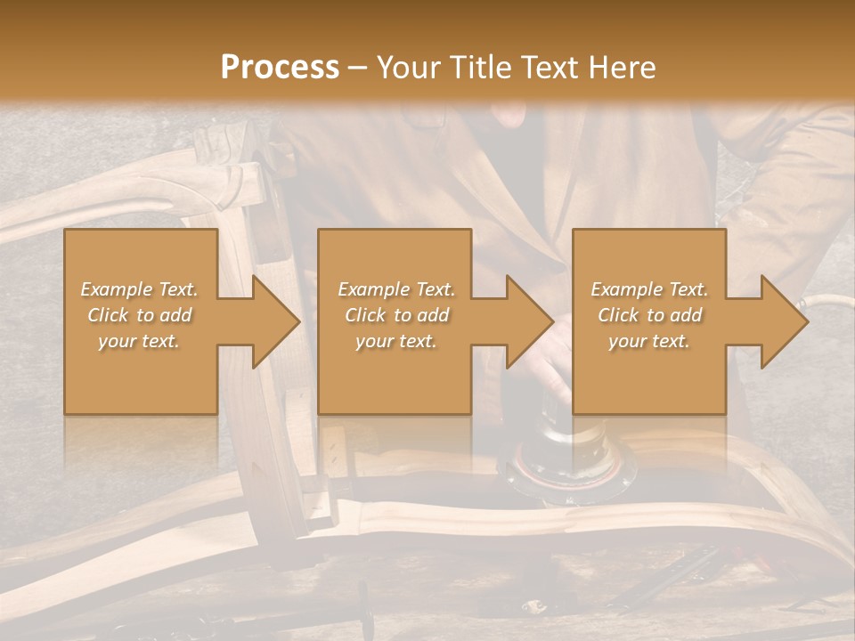 A Man Sanding A Wooden Chair With A Sander PowerPoint Template