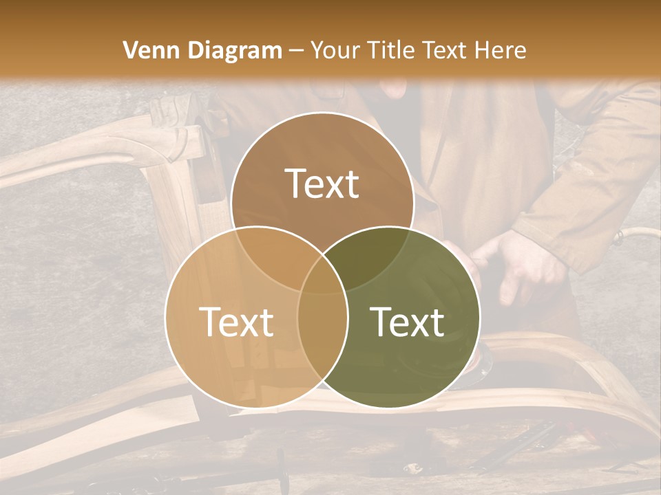 A Man Sanding A Wooden Chair With A Sander PowerPoint Template