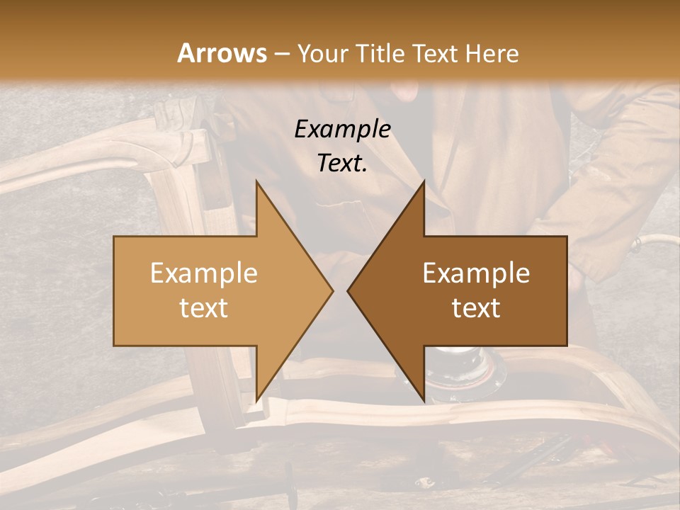A Man Sanding A Wooden Chair With A Sander PowerPoint Template
