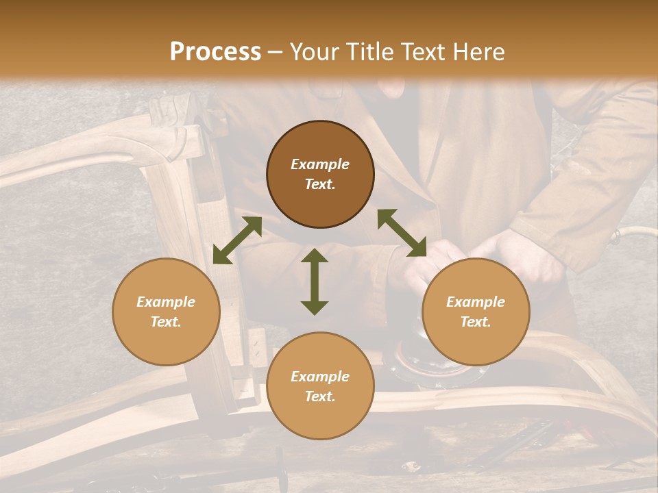 A Man Sanding A Wooden Chair With A Sander PowerPoint Template