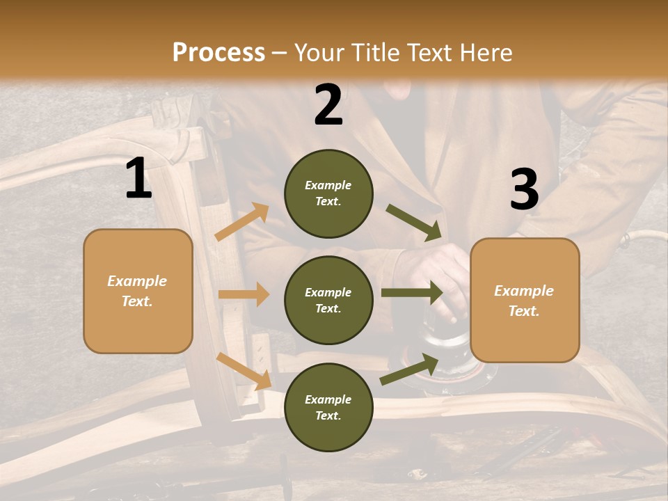 A Man Sanding A Wooden Chair With A Sander PowerPoint Template