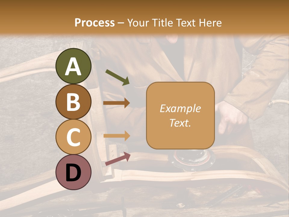 A Man Sanding A Wooden Chair With A Sander PowerPoint Template