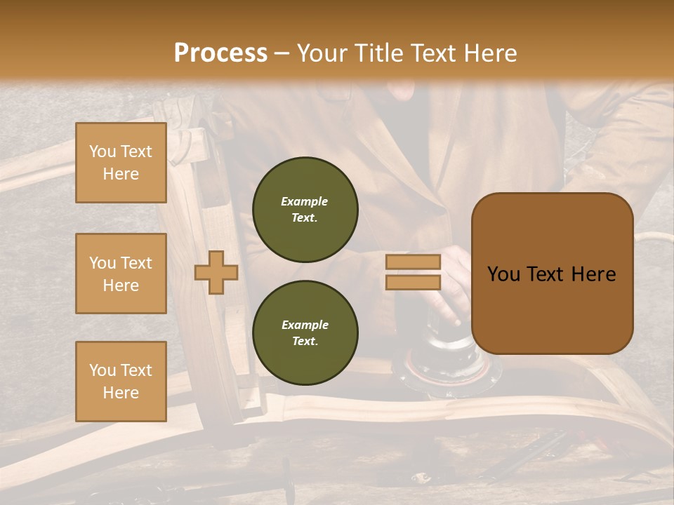 A Man Sanding A Wooden Chair With A Sander PowerPoint Template