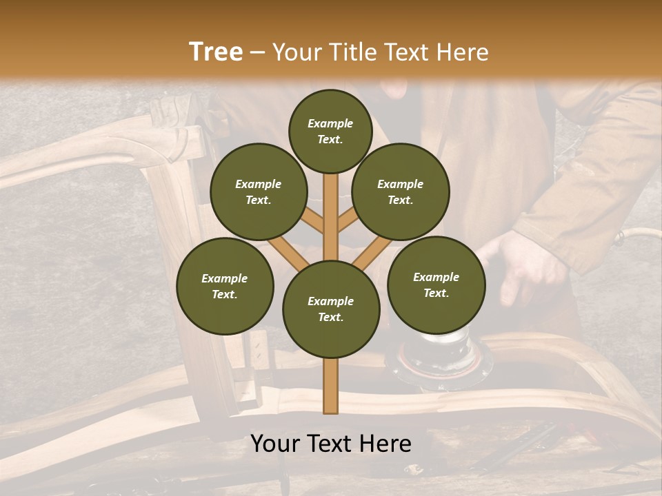 A Man Sanding A Wooden Chair With A Sander PowerPoint Template