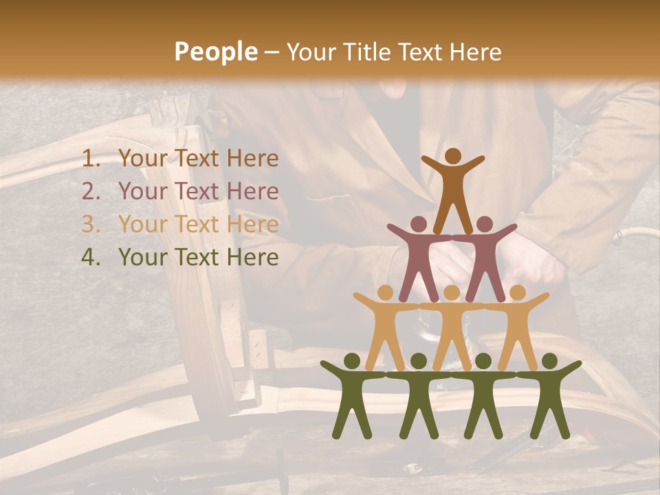 A Man Sanding A Wooden Chair With A Sander PowerPoint Template