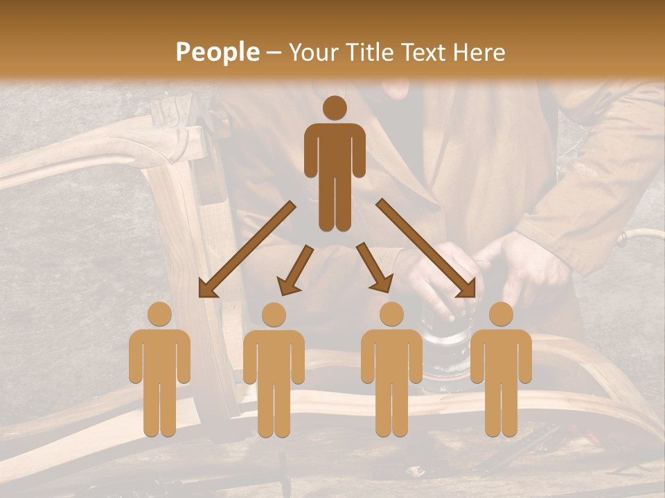 A Man Sanding A Wooden Chair With A Sander PowerPoint Template