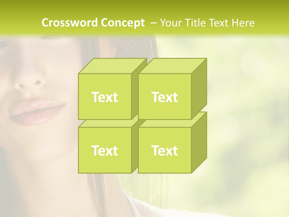 A Woman With Long Red Hair Is Looking At The Camera PowerPoint Template